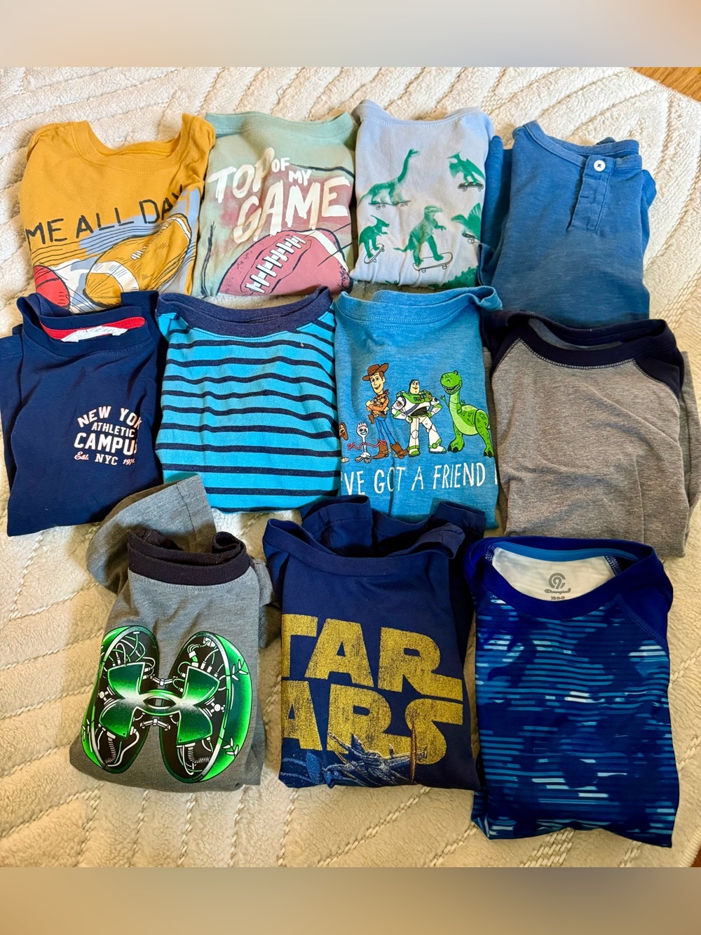 Assorted Boys' Blue & Green Graphic Tops - Mixed Brands- 11 tshirts